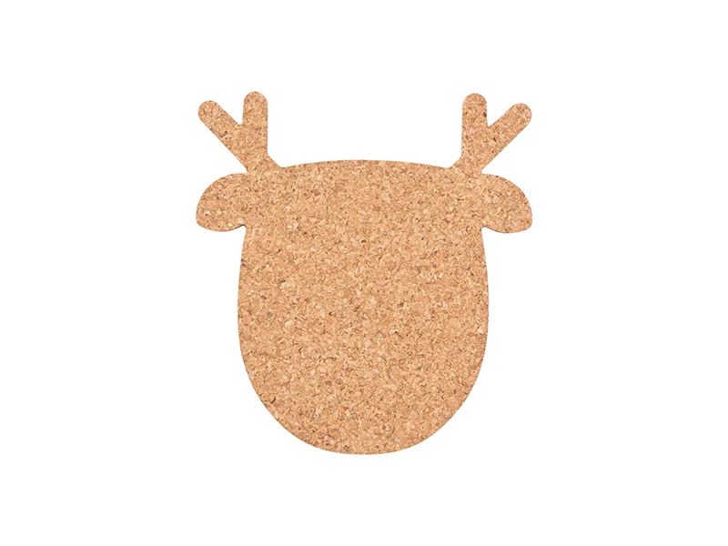 Laserable Blanks Christmas Deer Shape Cork Coaster Laser ARC