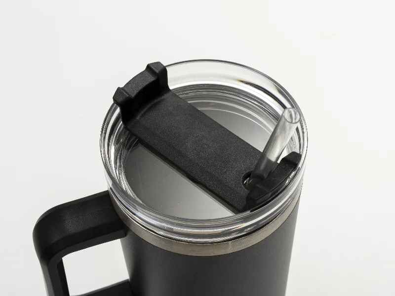 40 oz Stainless Steel Double Wall Powder Coated Tumbler Blanks with Handle  Black or White