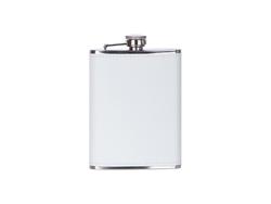 8oz/240ml Stainless Steel Flask with PU Cover(White)