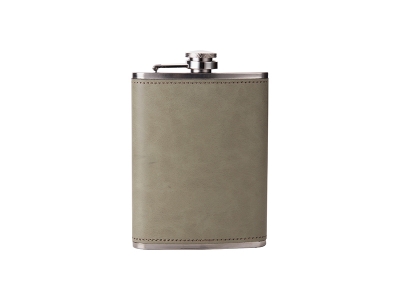 8oz Stainless Steel Flask with PU Cover(Rawhide)