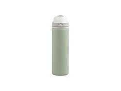 25oz/750ml Powder Coated Stainless Steel Bottle w/ Pop Lid (Green)