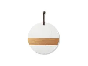 Round White Marble and Acacia Wood Cutting Board(30cm*1.3cm) MOQ: 500pcs