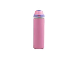 25oz/750ml Powder Coated Stainless Steel Bottle w/ Pop Lid (Pink)