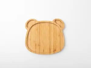 Engraving Bamboo Baby Panda Plate