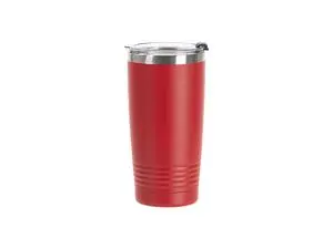 Laserable Blanks 20OZ/600ml Powder Coated SS Tumbler with Ringneck Grip(Red)