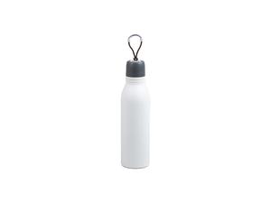 16oz/500ml Powder Coated Stainless Steel Sports Bottle w/ Portable String (White)