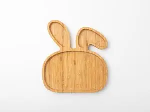 Engraving Bamboo Baby Rabbit Plate
