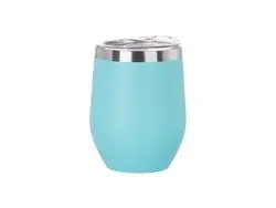 12oz/360ml Powder Coated Stainless Steel Stemless Wine Cup(Mint Green)