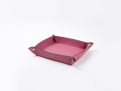 Engraving Leather Tray(Pink/Black, 20*24cm)