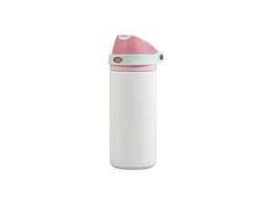 18oz/550ml Powder Coated Stainless Steel Bottle w/ Pop Lid (White)