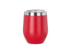 12oz/360ml Powder Coated Stainless Steel Stemless Wine Cup(Red)