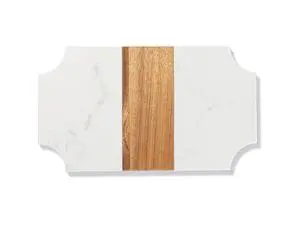 White Marble and Acacia Wood Cutting Board(26*15*1.3cm) MOQ: 500pcs