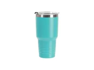 Laserable Blanks 30oz/900ml Powder Coated Ringneck Grip SS Tumbler with Straw(Mint Green)