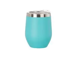 Laserable Blanks 12oz/360ml Powder Coated SS Stemless Wine Cup(Mint Green)