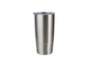 Laserable Blanks 20OZ/600ml Powder Coated SS Tumbler with Ringneck Grip(White)
