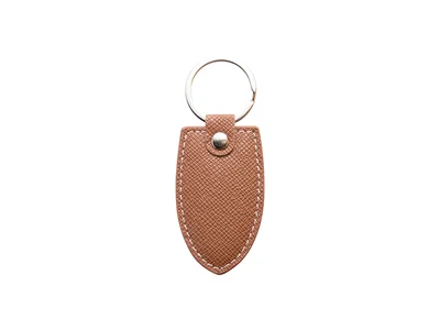Laser Engraving PU Leather Keychain(Shield,Brown)