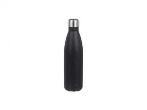 17oz/500ml Glitter Stainless Steel Cola Shaped Bottle(Laserable,Black)