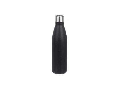 17oz/500ml Glitter Stainless Steel Cola Shaped Bottle(Laserable,Black)