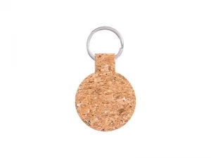 Laserable Blanks Cork Keychain (Round)