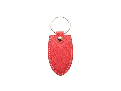 Laser Engraving PU Leather Keychain(Shield,Red)